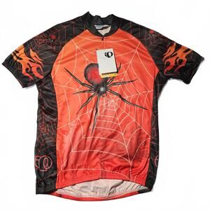 NEW RARE Men Lg Pearl iZumi Black Widow Cycling Jersey All Over Graphic Spider